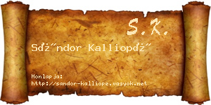 Sándor Kalliopé névjegykártya